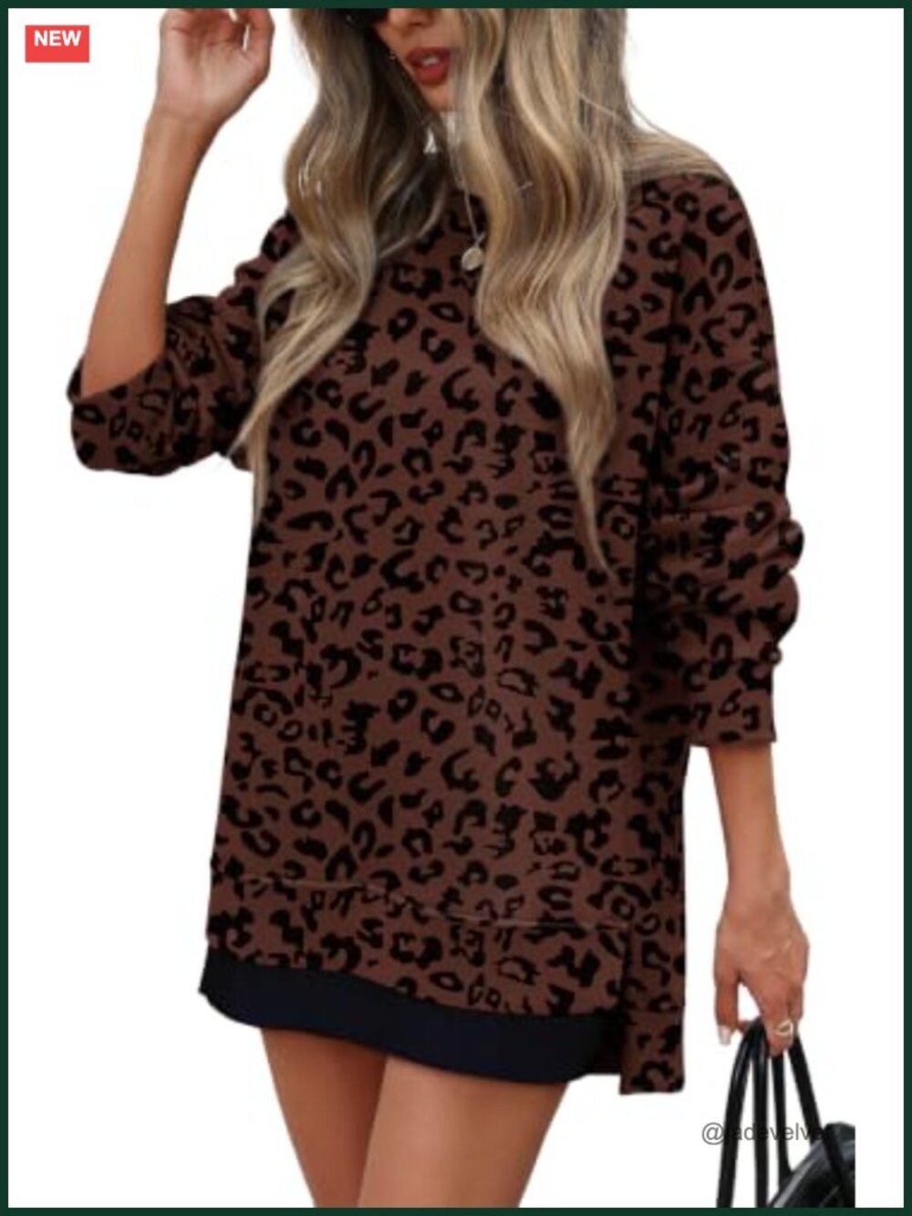 Womens Oversized Long Sleeve Crewneck Tunic Sweatshirt Casual Pullover